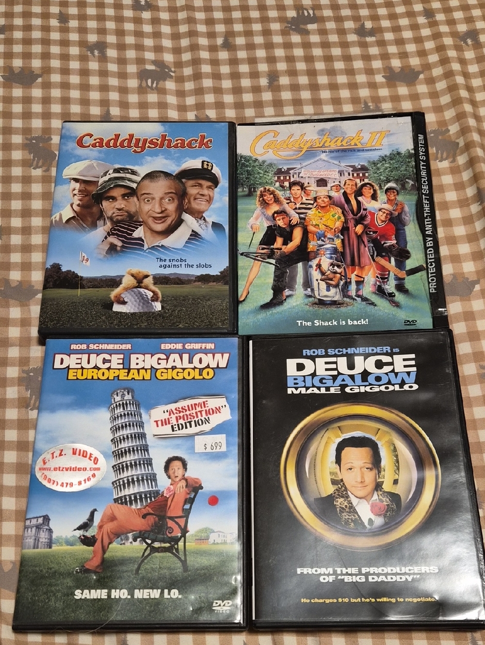 Lot of 4 Comedy DVD Movies - Caddyshack, Caddyshack II, Deuce Bigalow (2)